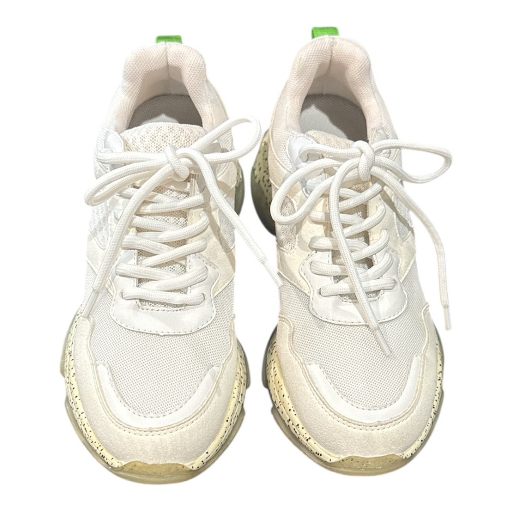 Women’s Steve Madden White and Cream Chunky Sneakers‎